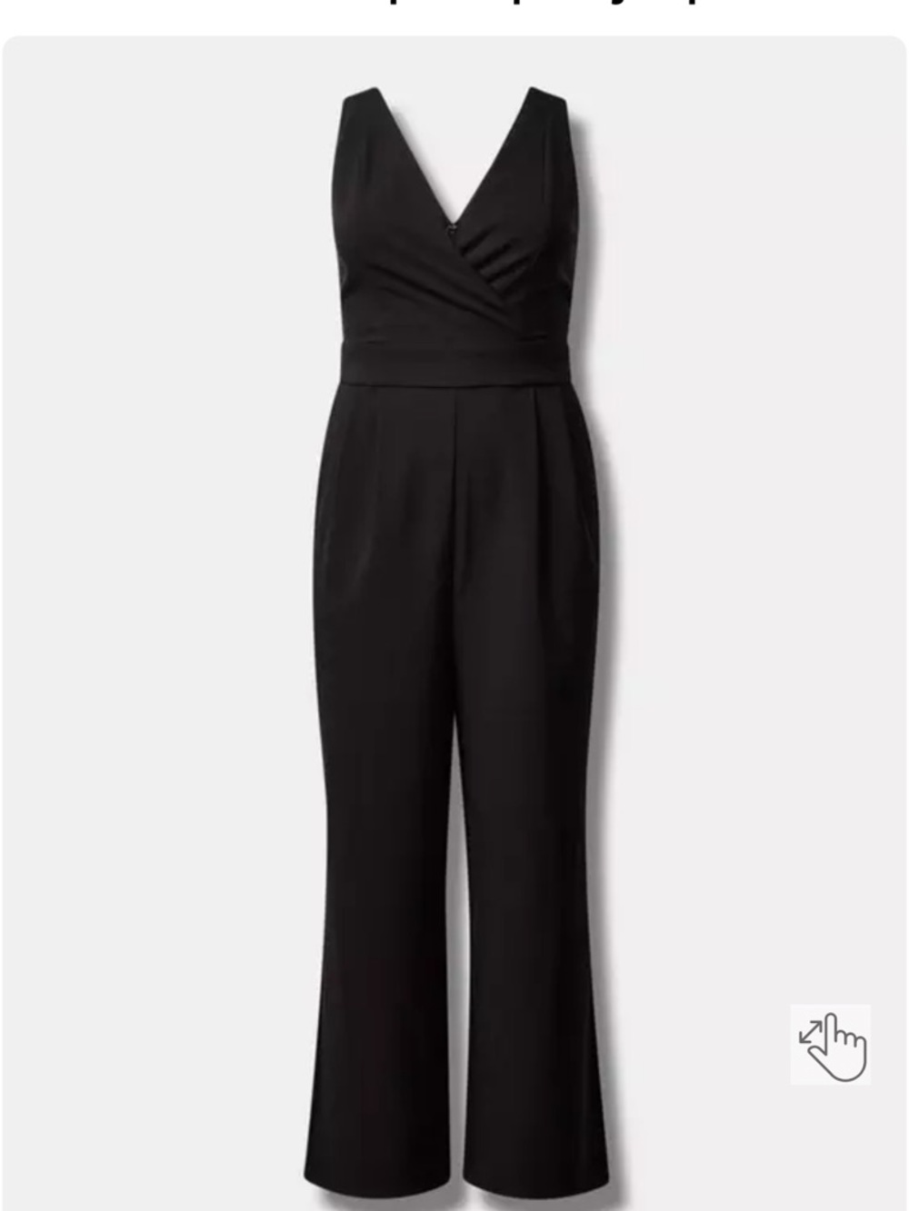 torrid Black Refined Crepe Surplice Sleevless Jumpsuit size 22 New - Picture 8 of 10